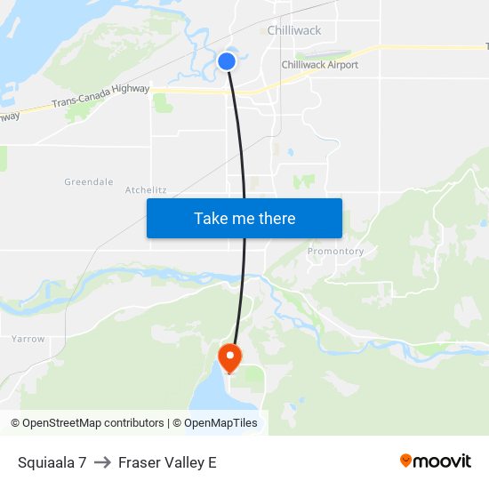 Squiaala 7 to Fraser Valley E map