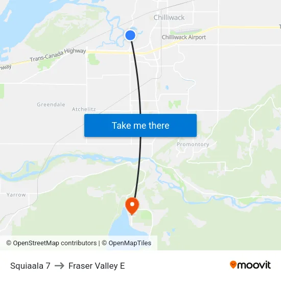 Squiaala 7 to Fraser Valley E map