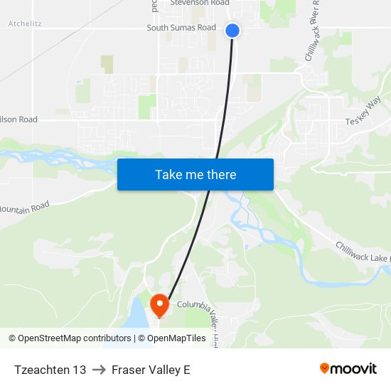 Tzeachten 13 to Fraser Valley E map