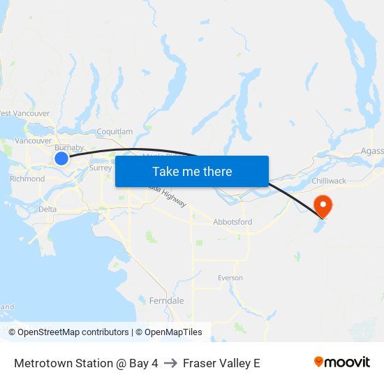 Metrotown Station @ Bay 4 to Fraser Valley E map