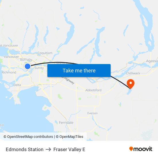 Edmonds Station to Fraser Valley E map