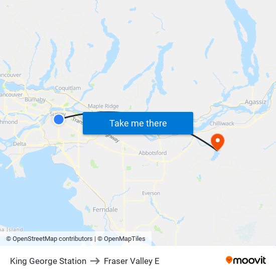 King George Station to Fraser Valley E map