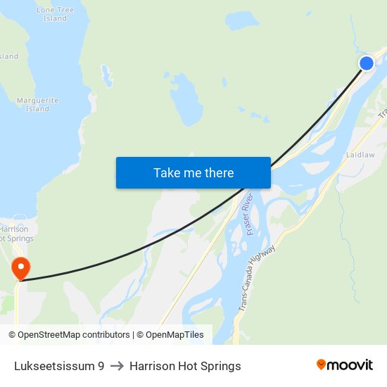 Lukseetsissum 9 to Harrison Hot Springs map