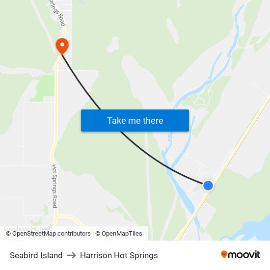 Seabird Island to Harrison Hot Springs map