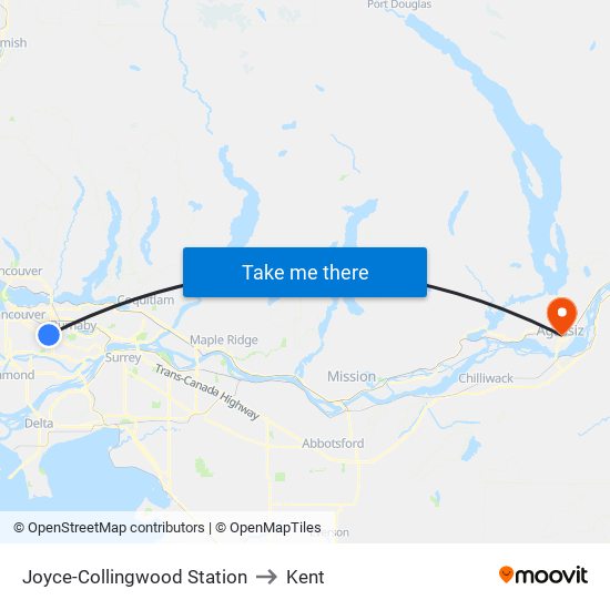 Joyce-Collingwood Station to Kent map