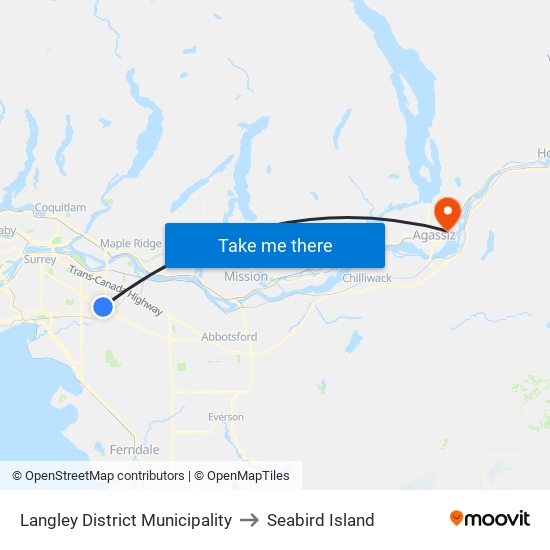 Langley District Municipality to Seabird Island map