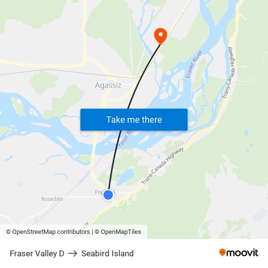 Fraser Valley D to Seabird Island map