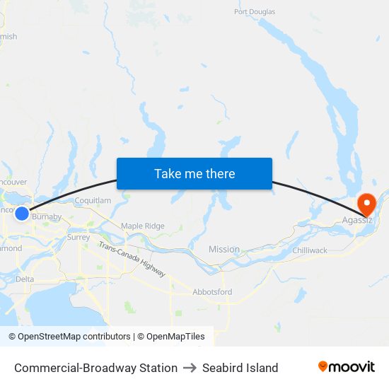 Commercial-Broadway Station to Seabird Island map