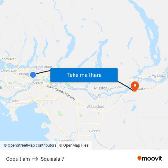 Coquitlam to Squiaala 7 map