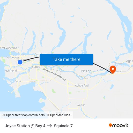 Joyce Station @ Bay 4 to Squiaala 7 map