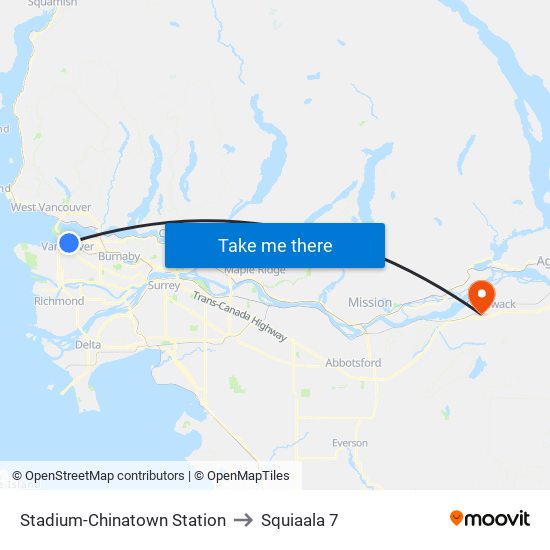 Stadium-Chinatown Station to Squiaala 7 map