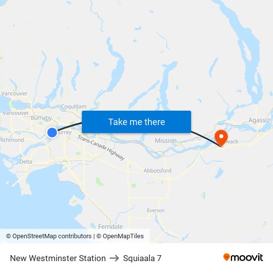 New Westminster Station to Squiaala 7 map