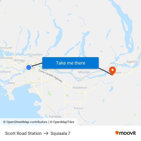 Scott Road Station to Squiaala 7 map