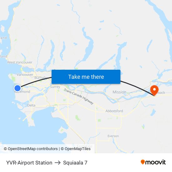 YVR-Airport Station to Squiaala 7 map