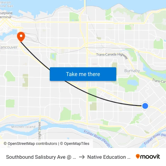Southbound Salisbury Ave @ Arcola St to Native Education College map
