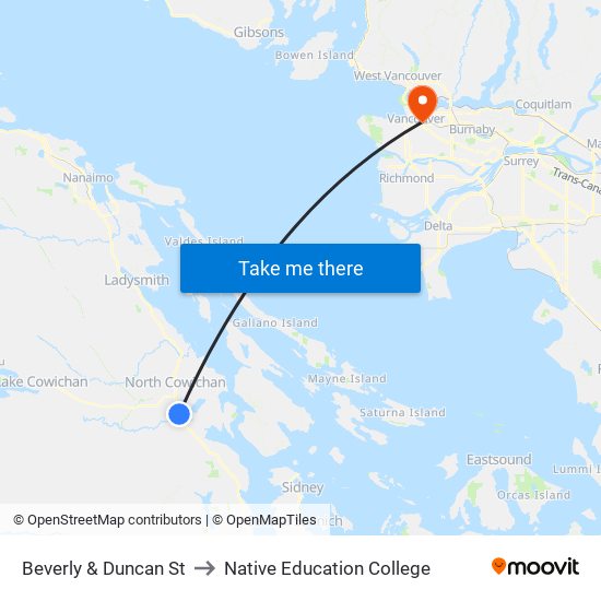 Beverly & Duncan St to Native Education College map