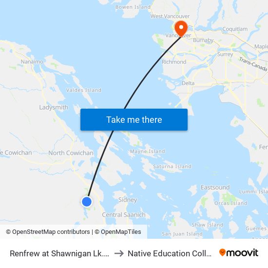 Renfrew at Shawnigan Lk. Rd to Native Education College map