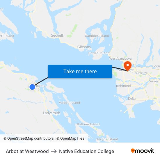 Arbot at Westwood to Native Education College map