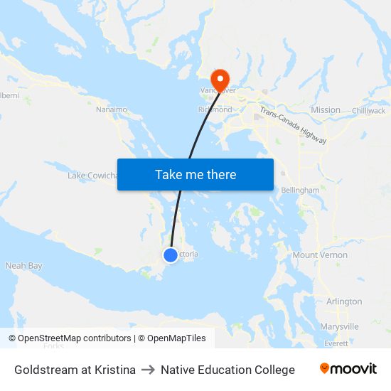 Goldstream at Kristina to Native Education College map