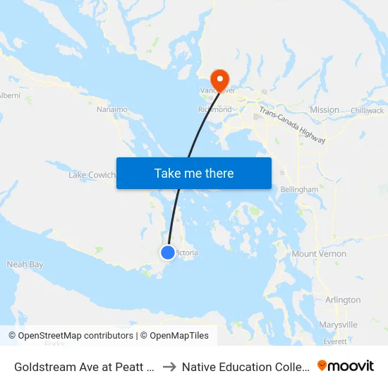 Goldstream Ave at Peatt Rd to Native Education College map