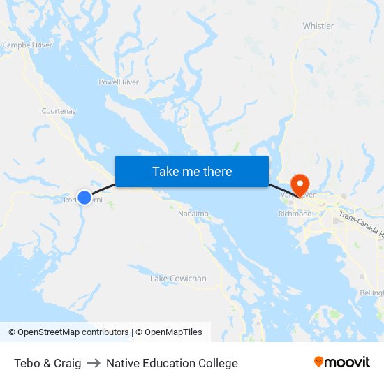 Tebo & Craig to Native Education College map