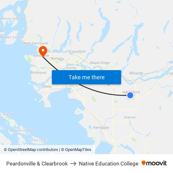 Peardonville & Clearbrook to Native Education College map