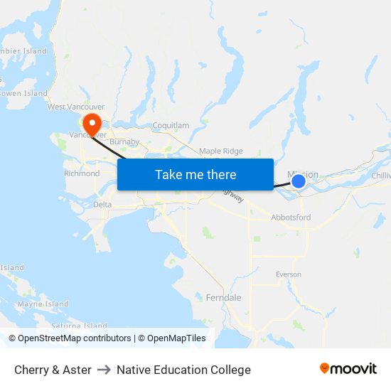 Cherry & Aster to Native Education College map