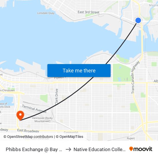 Phibbs Exchange @ Bay 12 to Native Education College map