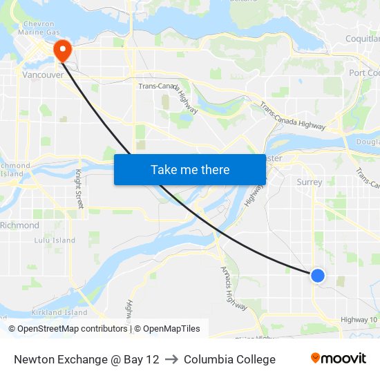 Newton Exchange @ Bay 12 to Columbia College map