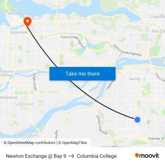 Newton Exchange @ Bay 9 to Columbia College map