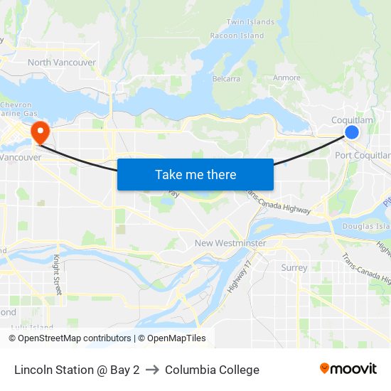 Lincoln Station @ Bay 2 to Columbia College map