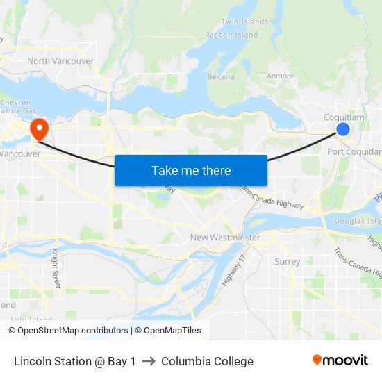 Lincoln Station @ Bay 1 to Columbia College map