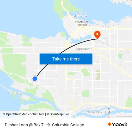 Dunbar Loop @ Bay 7 to Columbia College map