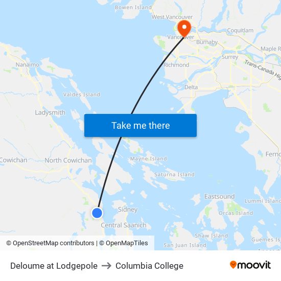 Deloume at Lodgepole to Columbia College map