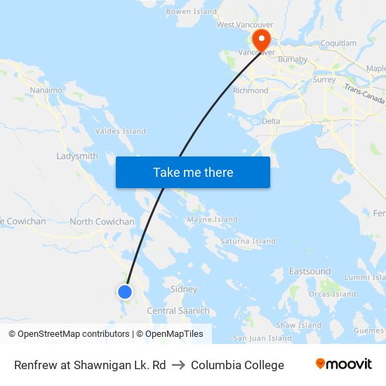 Renfrew at Shawnigan Lk. Rd to Columbia College map