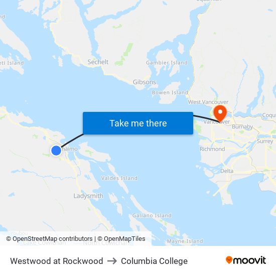 Westwood at Rockwood to Columbia College map