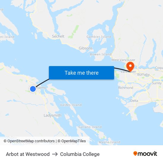 Arbot at Westwood to Columbia College map