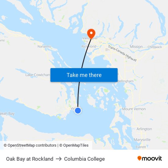 Oak Bay at Rockland to Columbia College map