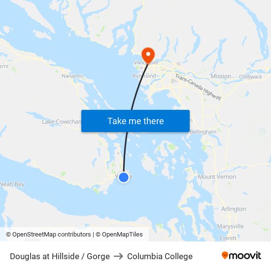 Douglas at Hillside / Gorge to Columbia College map