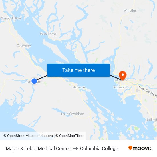 Maple & Tebo: Medical Center to Columbia College map