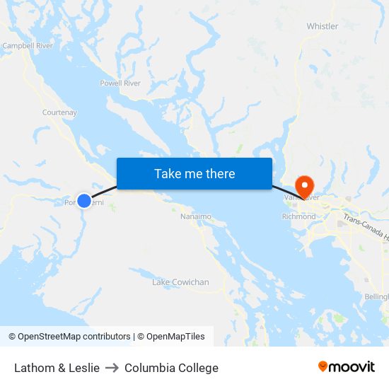 Lathom & Leslie to Columbia College map