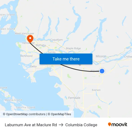 Laburnum Ave at Maclure Rd to Columbia College map