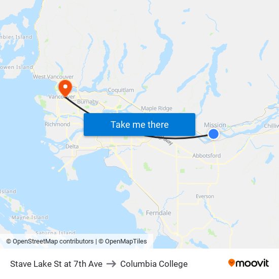 Stave Lk & 7 Av to Columbia College map