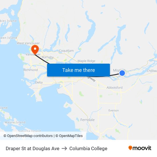 Draper & Douglas to Columbia College map