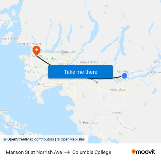 Manson & Norrish to Columbia College map