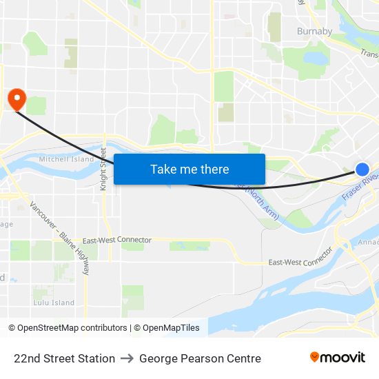 22nd Street Station to George Pearson Centre map