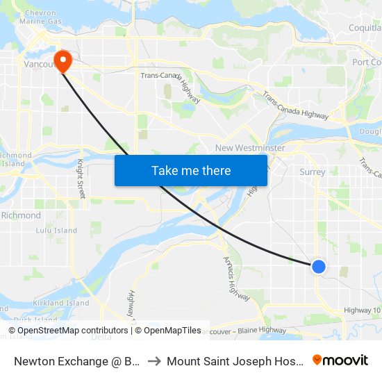 Newton Exchange @ Bay 4 to Mount Saint Joseph Hospital map