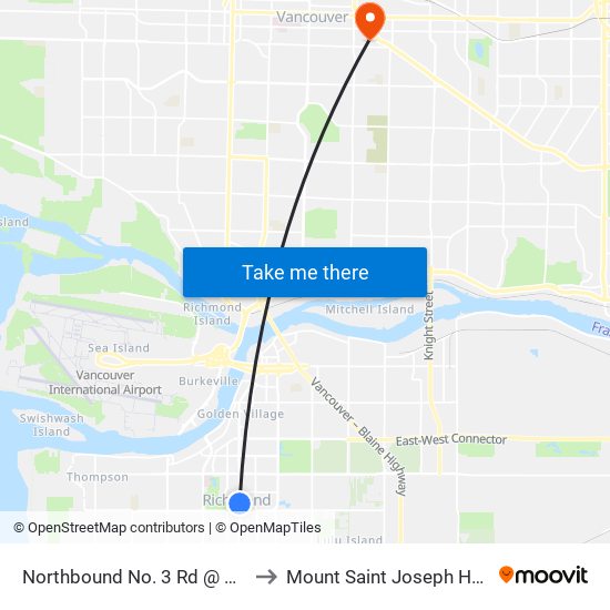Northbound No. 3 Rd @ Park Rd to Mount Saint Joseph Hospital map