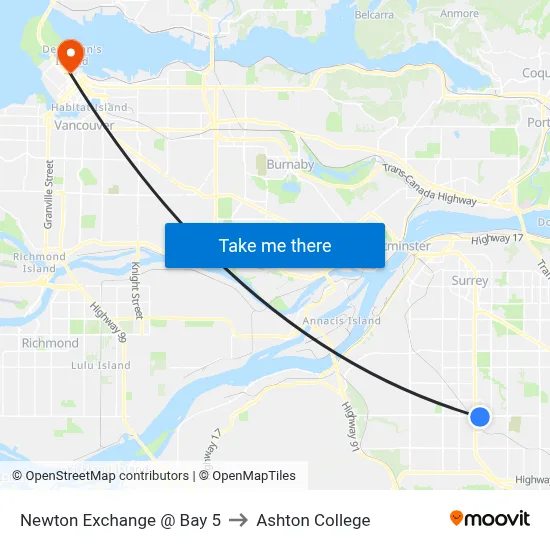 Newton Exchange @ Bay 5 to Ashton College map