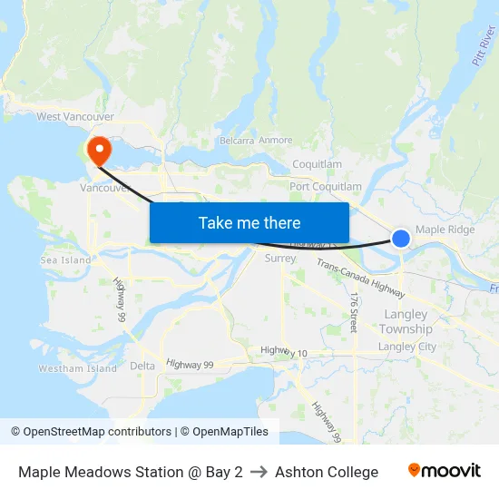 Maple Meadows Station @ Bay 2 to Ashton College map